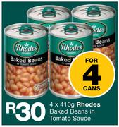 Rhodes Baked Beans In Tomato Sauce-4x410g