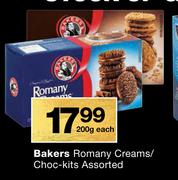 Bakers Romany Creams/Choc-Kits-200g Each