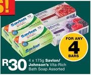 Savlon/Johnson’s Vita-Rich Bath Soap-4x175g