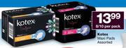 Kotex Maxi Pads 8/10-Per Pack