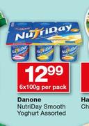 Danone Nutriday Smooth Yoghurt-6 x 100g