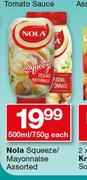 Nola Squeeze/ Mayonnaise-500ml/ 750g Each