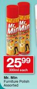 Mr Min Furniture Polish Assorted-300ml Each