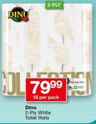 Dinu 2 Ply White Toilet Rolls-18 Per Pack