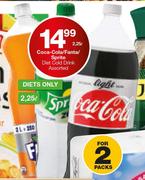 Coca Cola/Fanta Sprite Diet Cold Drink Assorted-2.25Ltr 