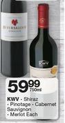 KWV Shiraz/Pinotage/Cabernet Sauvignon/Merlot-750ml Each