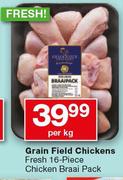Grain Field Chickenss Fresh 16 Piece Chicken Braai Pack-Per Kg