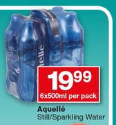Aquelle Still/Sparkling Water-6 x 500ml Per Pack