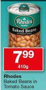 Rhodes Baked Beans In Tomato Sauce-410g