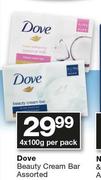 Dove Beauty Cream Bar Assorted-4 x 100g Per Pack