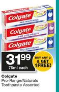 Colgate Pro Range/Naturals Toothpaste Assorted-75ml Each