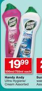 Handy Andy Ultra Hygiene/Cream Assorted-500ml/750ml Each