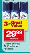 Glade Secrets Air Freshener Assorted-3 x 180ml