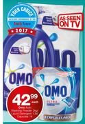 Omo Auto Washing Powder-2Kg/Liquid Detergent-1.5Ltr/Capsules 14's-Each