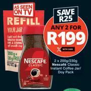 Nescafe Classic Instant Coffee Jar/Doy Pack-For Any 2 x 200g/230g