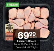 Farmer's Choice Fresh 16 Piece Chicken Drumsticks & Thighs-Per Pack