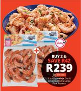 uMoja Cut & Deveined Extra Large Pink Prawns-2 x 400g