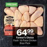 Farmer's Choice Fresh 16 Piece Chicken Braai Pack-Per Pack