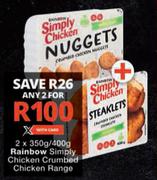 Rainbow Simply Chicken Crumbed Chicken Range-2 x 350g/400g