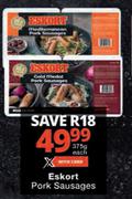 Eskort Pork Sausages-375g Each
