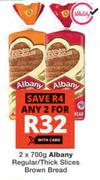 Albany Regular/Thick Slices Brown Bread-2 x 700g