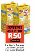 Danone Ultra Mel Custard Flavoured Dessert-2 x 1Kg