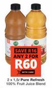 Pure Refresh 100% Fruit Juice Blend-2 x 1.5L