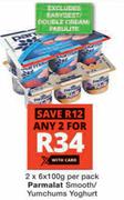 Parmalat Smooth/Yumchums Yoghurt-2 x 6 x 100g Per Pack