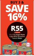 Cape Point Light Meat Shredded Tuna In Water-3 x 170g