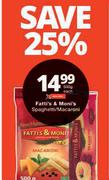 Fatti's & Moni's Spaghetti & Macaroni-500g Each