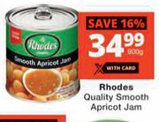 Rhodes Quality Smooth Apricot Jam-900g