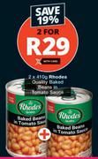 Rhodes Quality Baked Beans In Tomato Sauce-2 x 410g