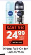 Nivea Roll On For Ladies/Men-50ml Each