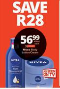Nivea Body Lotion/Cream-400ml Each