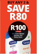 Sanex Shower Gel/Body Wash-2 x 500ml