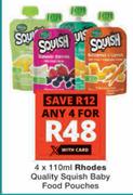 Rhodes Quality Squish Baby Food Pouches-For 4 x 110ml
