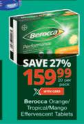 Berocca Orange/Tropical/Mango Effervescent Tablets-20 Per Pack