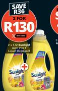 Sunlight Auto 2 In 1 Liquid Detergent-2 x 1.5L