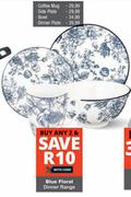 Blue Floral Dinner Bowl