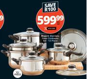 Majore 12 Piece Stainless Steel Cookware Set-Per Set