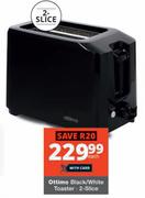 Ottimo 2 Slice Toaster Black/White