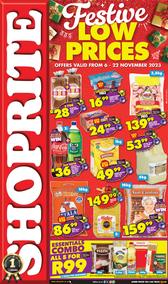 Shoprite KwaZulu-Natal : Festive Low Prices (6 November - 22 November 2023)