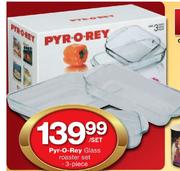 Pyr-O-Rey 3 Piece Glass Roaster Set-Per Set