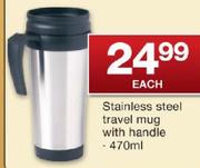 Stainless Steel Travel Mug With Handle 470ml