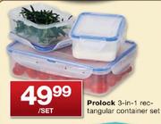 1Prolock 3-In-1 Rectangular Container Set-Per Set
