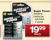 Super Power Alkaline Batteries AA/AAA 4 Pack-Per Pack