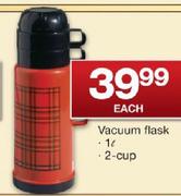Vacuum Flask 1L 2Cup-Each
