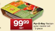 Pyr-O-Rey 2 Piece Rectangular Roaster Set-Per Set