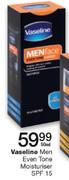 Vaseline Men Even Tone Moisturiser SPF15-50Ml