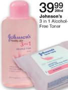 Johnson's 3 In 1 Alcohol-Free Toner-200Ml
